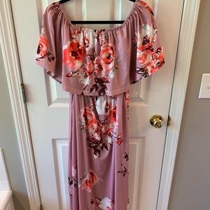 Off the shoulder maxi dress